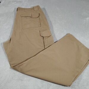 Tru-Spec Ripstop Tactical Cargo Pants Men 42/31.5 Brown Flex Waist‎ Utility Work